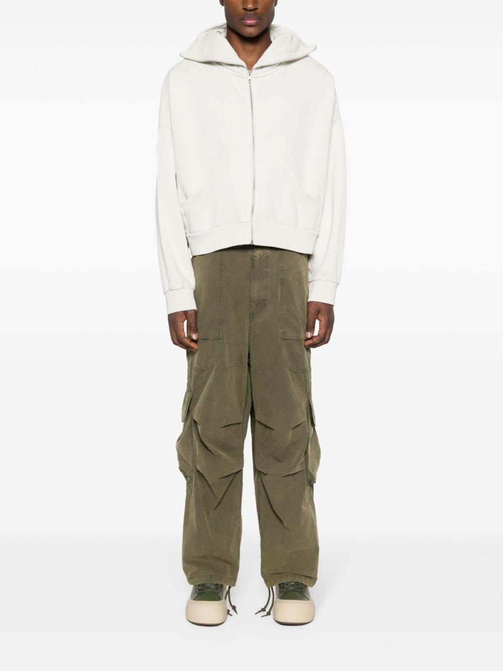 Shop Entire Studios Freight Cotton Cargo Trousers In 绿色