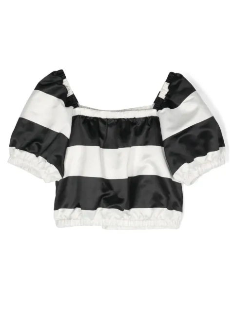 TWINSET Kids striped cropped blouse