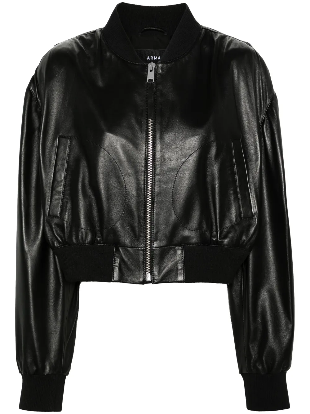 Arma Salinas Leather Bomber Jacket In Black