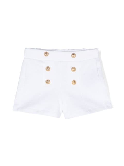 Balmain Kids button-detailed cotton shorts