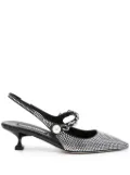 Miu Miu rhinestone-embellished pointed-toe pumps - Black