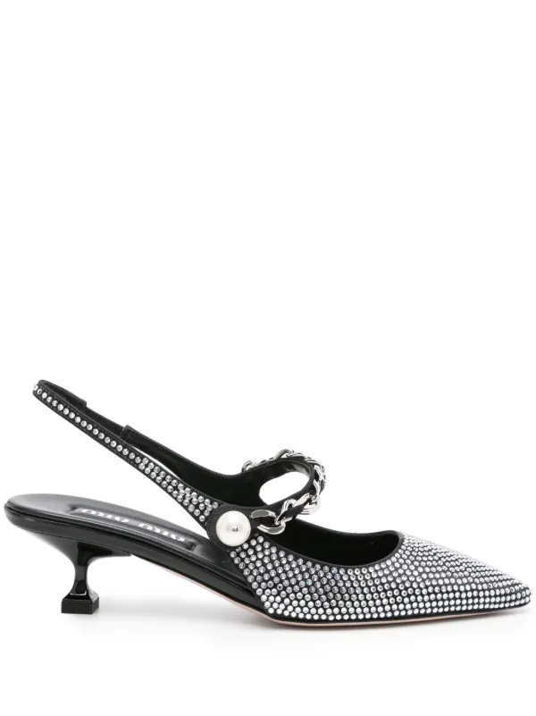 mimi01* Miu Miu rhinestone-embellished pointed-toe Pumps | Black | FARFETCH ZA