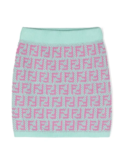 Fendi Kids FF crochet-knit miniskirt