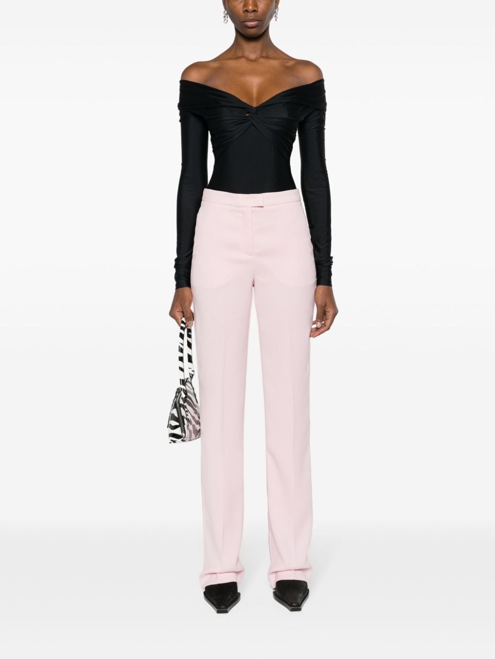 Shop The Andamane High-waist Straight-leg Trousers In Rosa