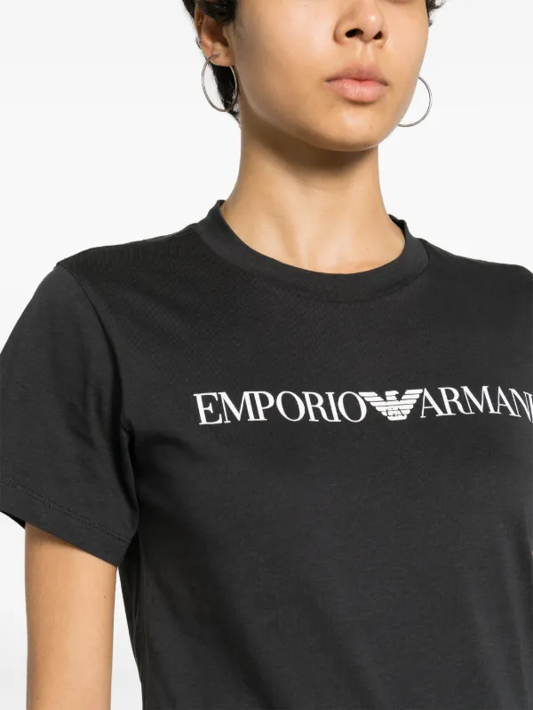 トップス SS2015 EMPORIO ARMANI Black T-shirt Emporio Armani logo-print T-shirt | Black | FARFETCH