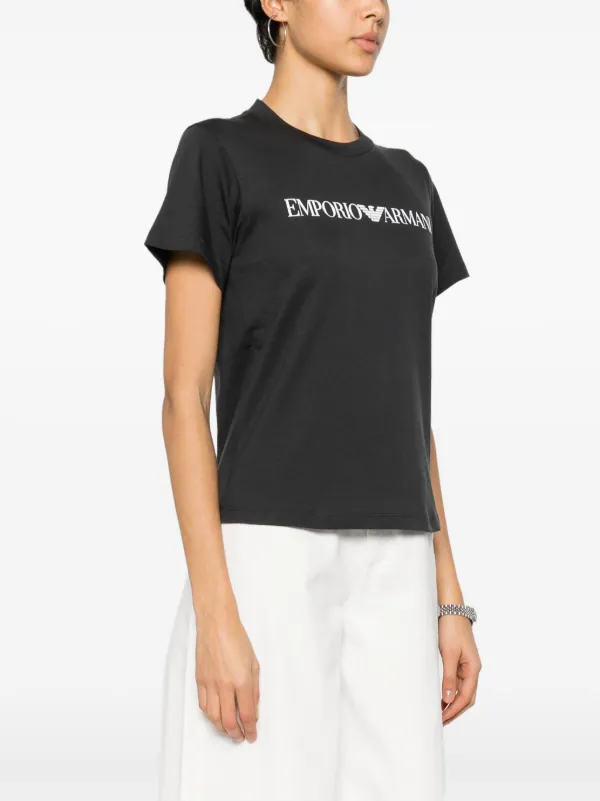 トップス SS2015 EMPORIO ARMANI Black T-shirt Emporio Armani logo-print T-shirt | Black | FARFETCH