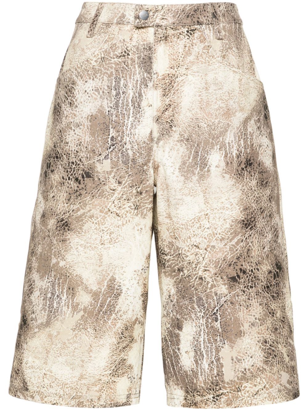 Shop Cannari Concept Abstract-print Shorts In Neutrals