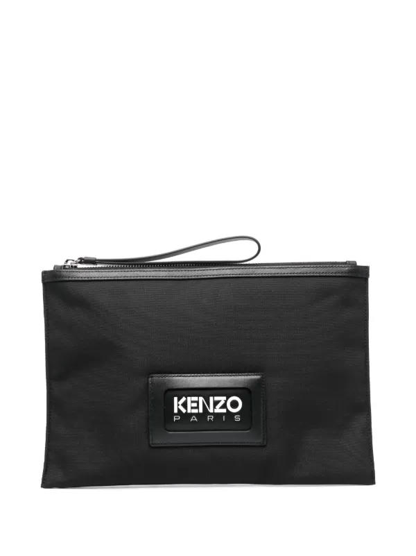 Kenzo ロゴパッチ クラッチバッグ - Farfetch