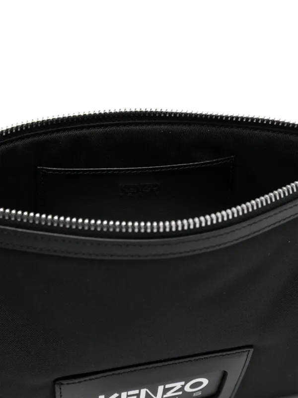 Kenzo logo patch Clutch Bag Farfetch