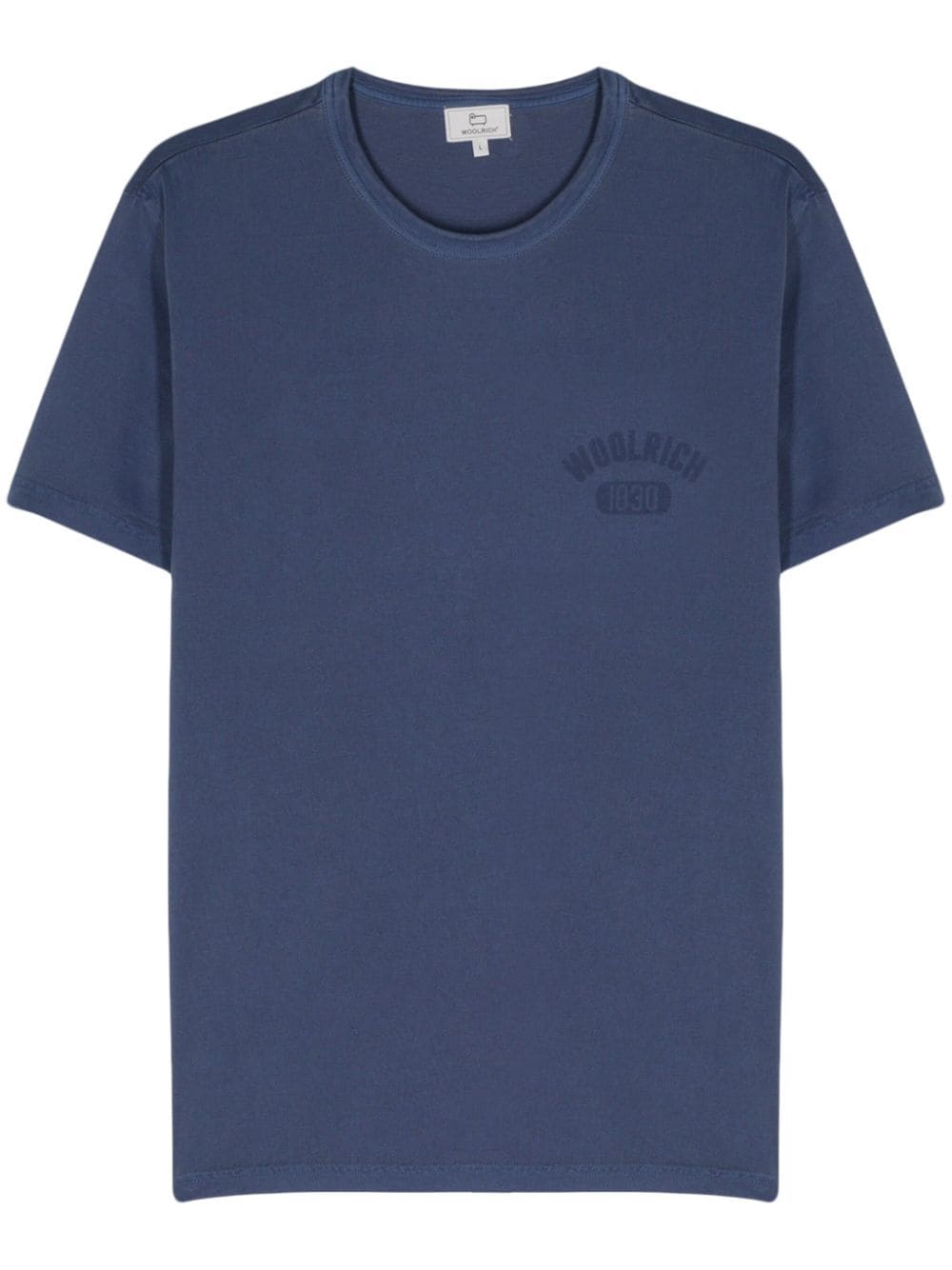 Shop Woolrich Logo-print Cotton T-shirt In Blue