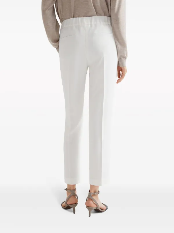 【送料&関税込】Brunello Cucinelli Cady Cropped Trousers Brunello Cucinelli silk-blend Cropped Trousers | White