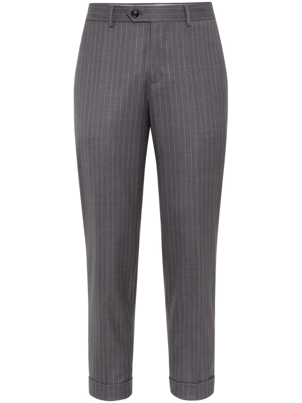 Brunello Cucinelli Tapered-leg Wool Trousers In Grey