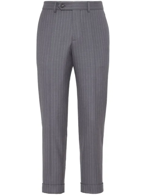 Brunello Cucinelli Chalk-Stripe wool tailored trousers