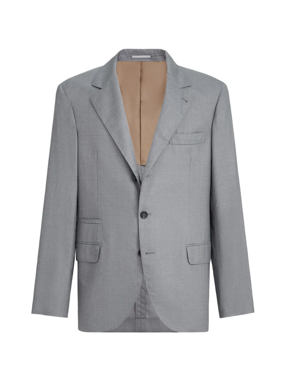 Brunello Cucinelli Blazer met enkele rij knopen Grijs