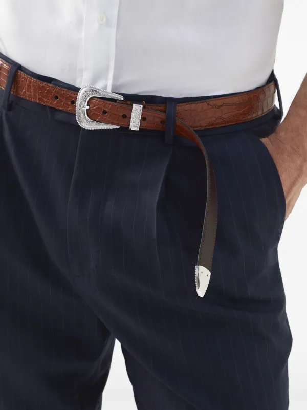 Brunello Cucinelli ストライプ ウール パンツ | ブルー | FARFETCH JP