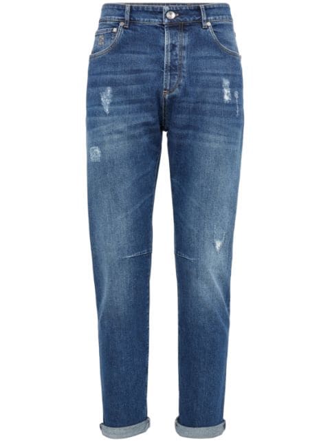 Brunello Cucinelli distressed straight-leg jeans