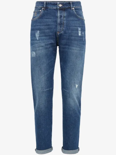 Brunello Cucinelli jeans rectos con efecto envejecido
