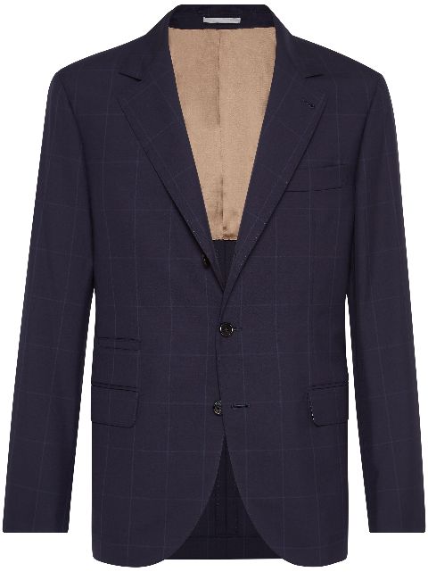 Brunello Cucinelli checked single-breasted blazer Men