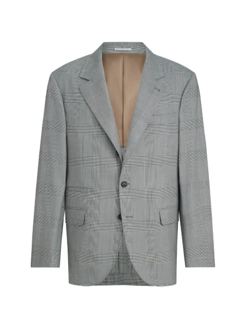 Brunello Cucinelli rutig blazer i jungfruull