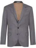 Brunello Cucinelli single-breasted chalk-stripe blazer - Grey