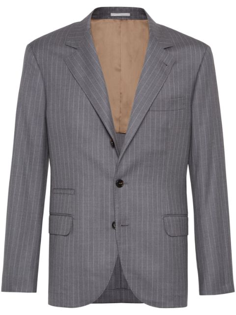 Brunello Cucinelli single-breasted chalk-stripe blazer Men