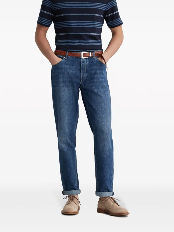 【関税込み】BRUNELLO CUCINELLI GARMENT-DYED JEANS Brunello Cucinelli Garment Dyed Twill Tapered-Leg Jeans With