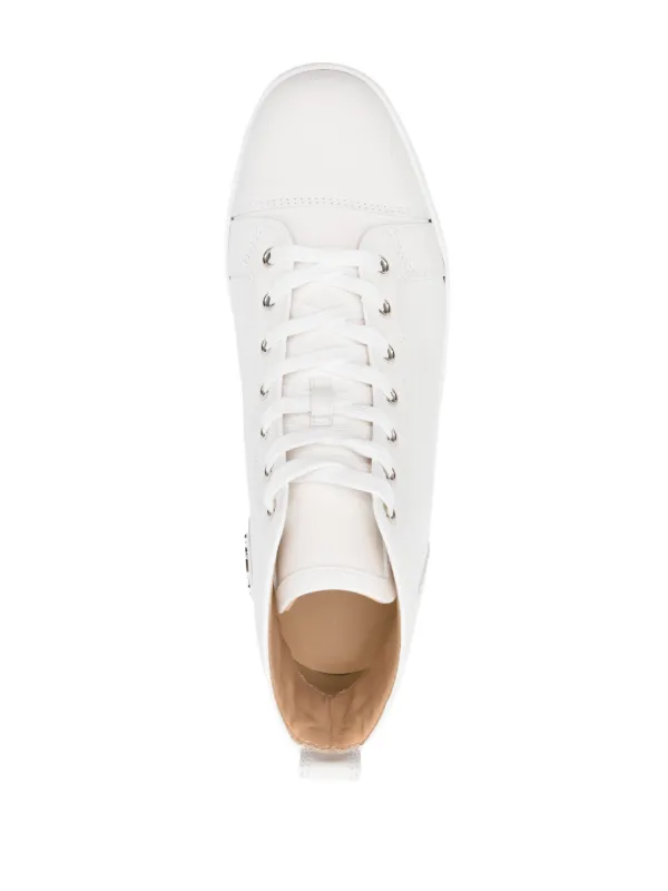 【送料&関税込】Christian Louboutin Sneakers In White Leathe Loubishark - Sneakers - Calf leather, neoprene and rubber
