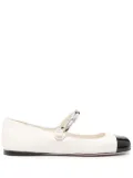 Miu Miu chain-link embellished leather ballerinas - Neutrals