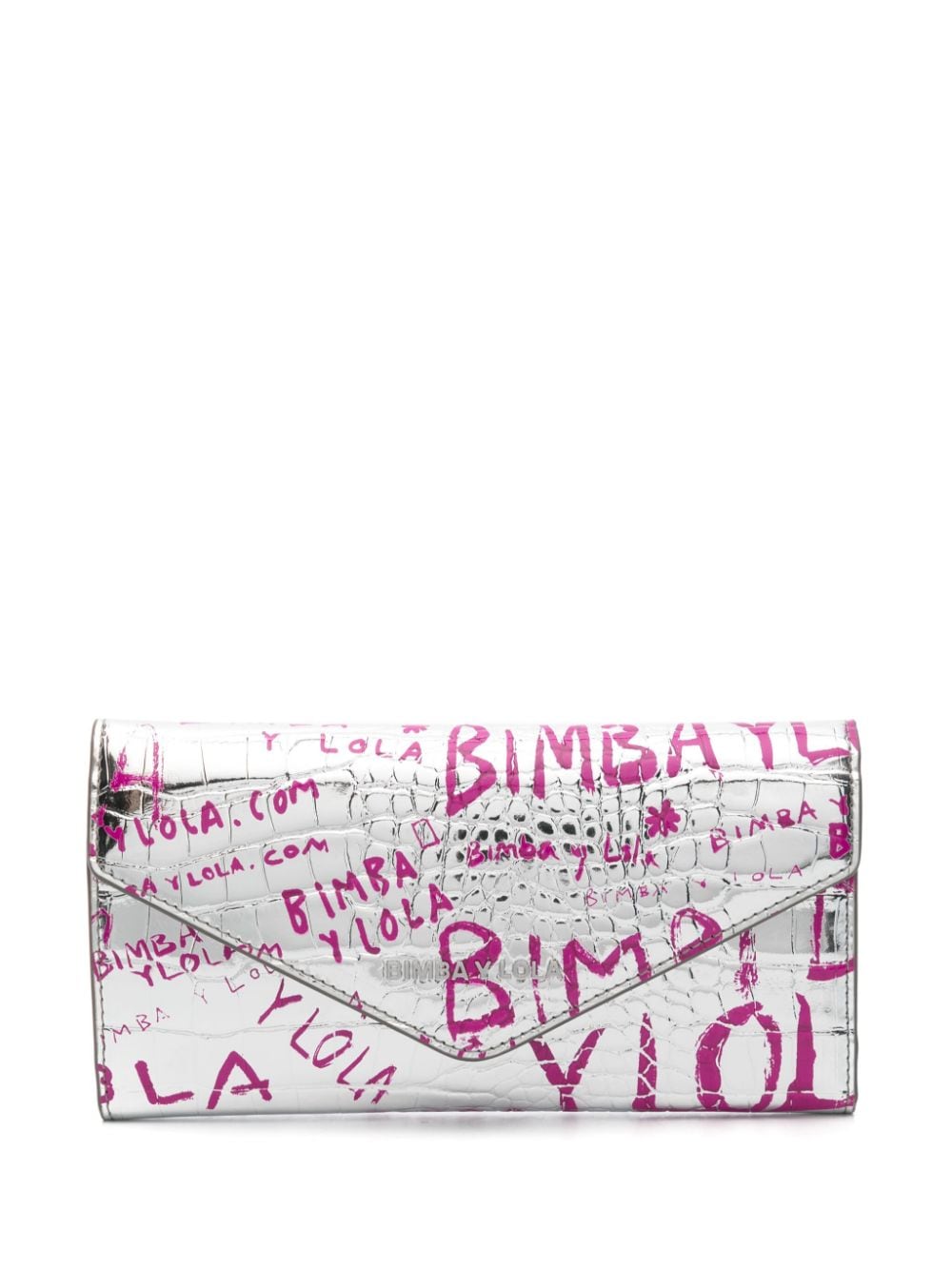 Bimba Y Lola Logo-print Continental Wallet In Metallic