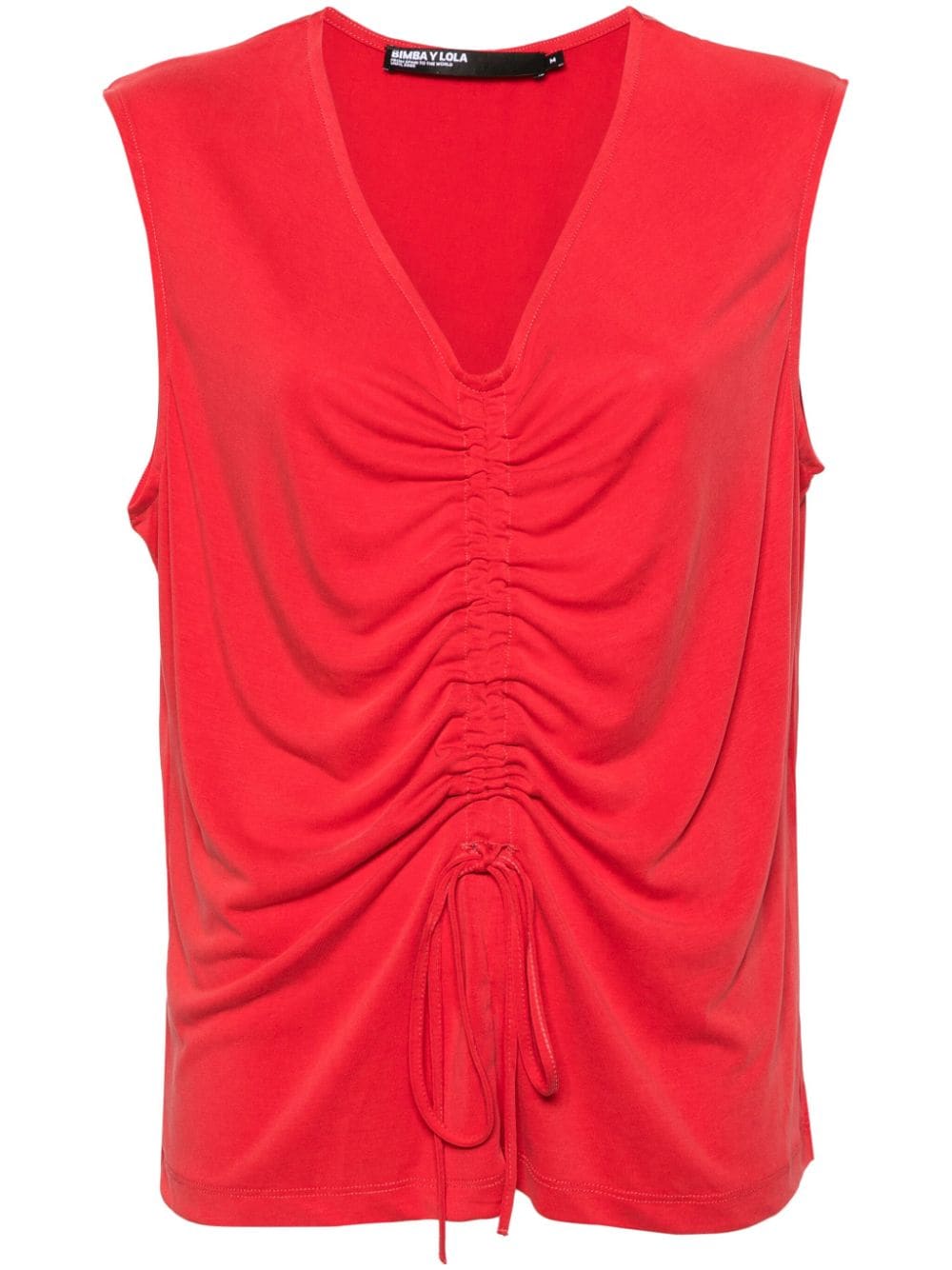 Bimba y Lola Tanktop met gesmockt detail en V-hals Rood