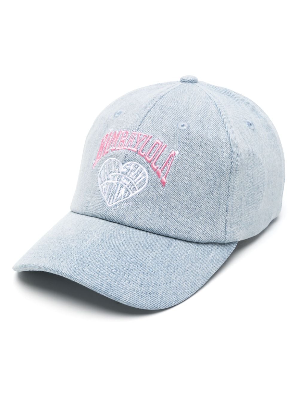 logo-embroidered denim baseball cap