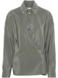 LEMAIRE draped silk blend shirt - Green