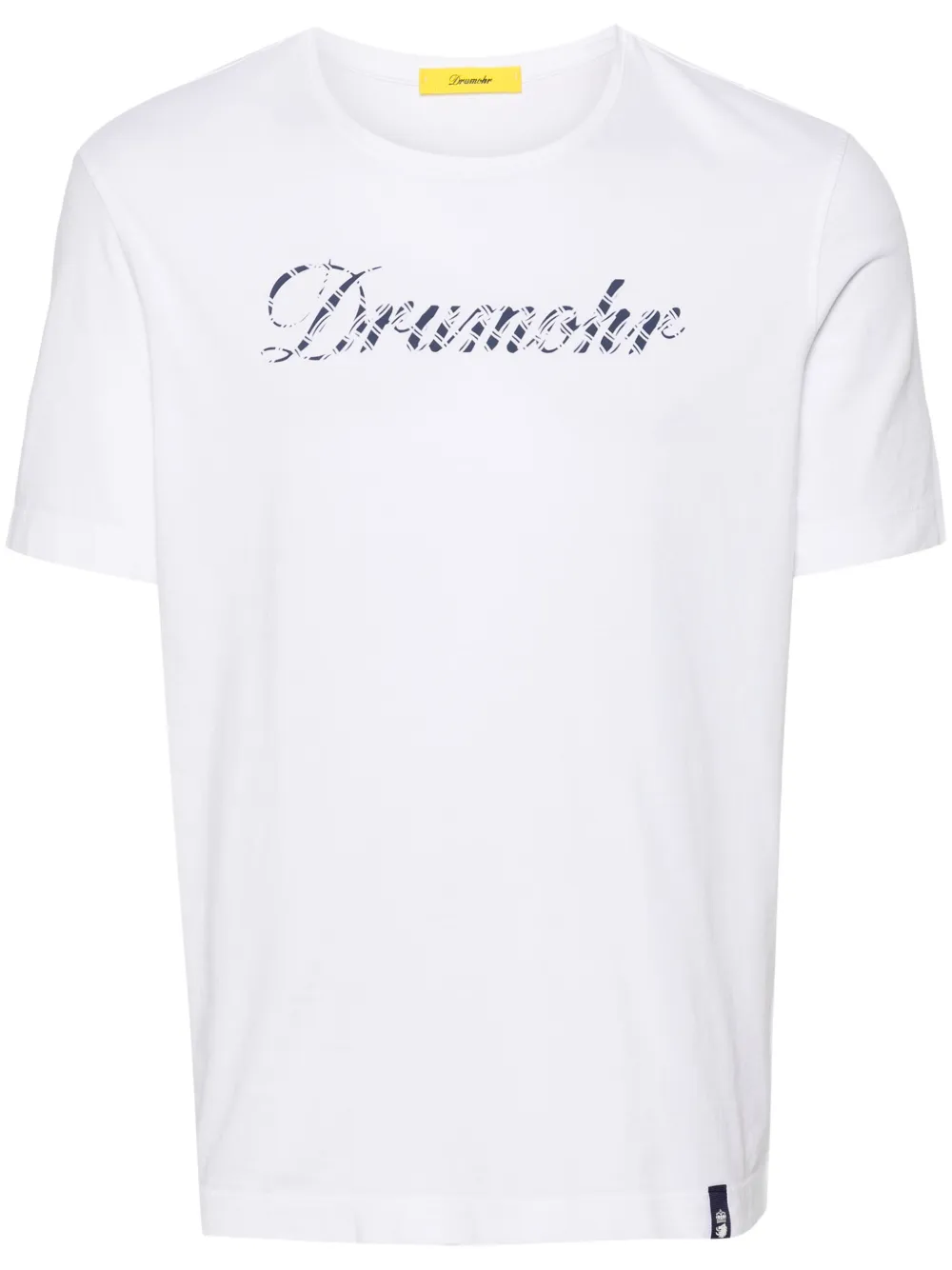 Drumohr Katoenen T-shirt met logoprint Wit