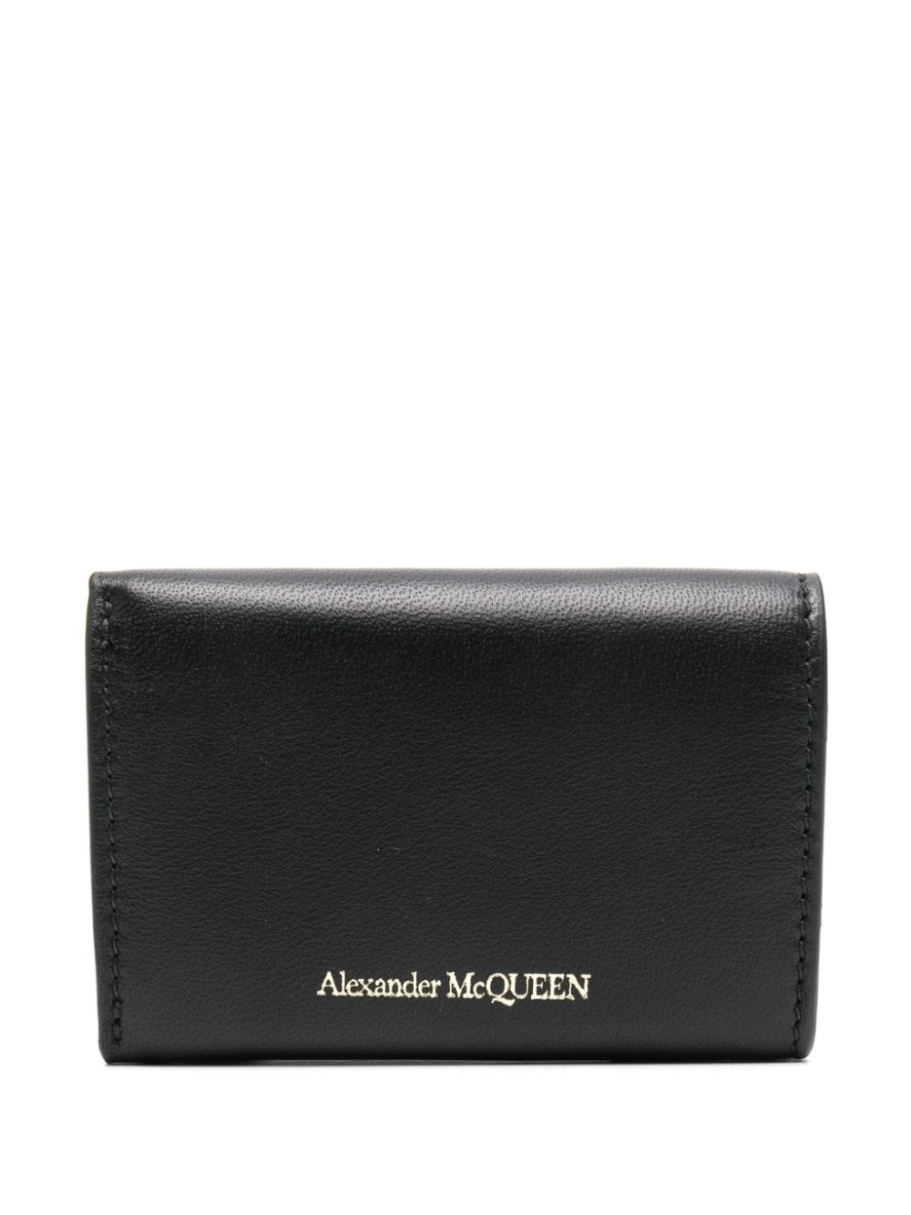 Shop Alexander Mcqueen Tri-fold Wallet In Black