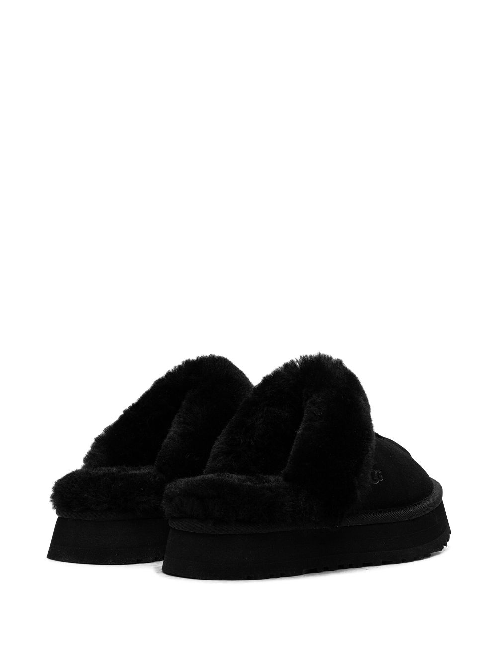 Shop Ugg Disquette Shearling-trimmed Suede Slippers In Black