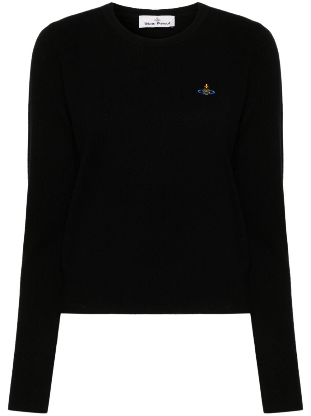 Shop Vivienne Westwood Orb-embroidered Jumper In Black
