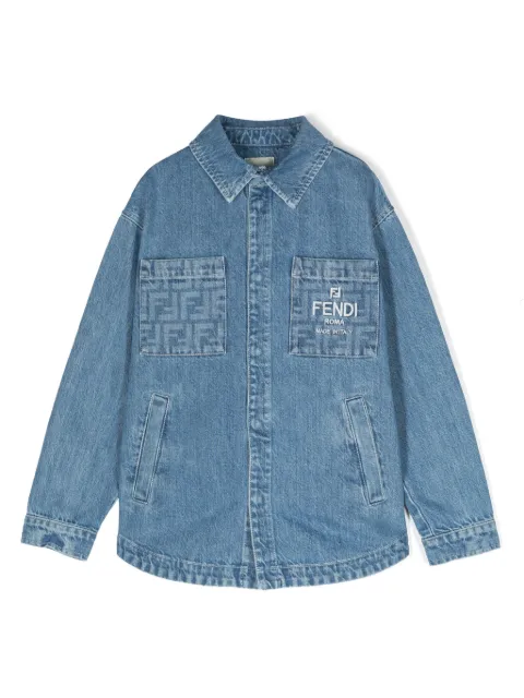 Fendi Kids logo-embroidered denim jacket