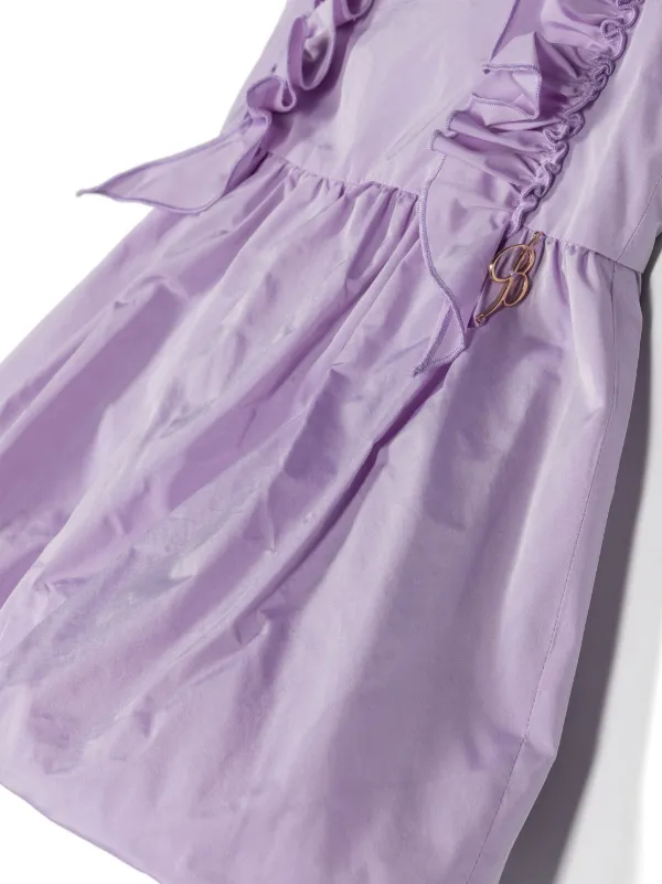 blumarine purple dress Blumarine Lace insert pleated dress