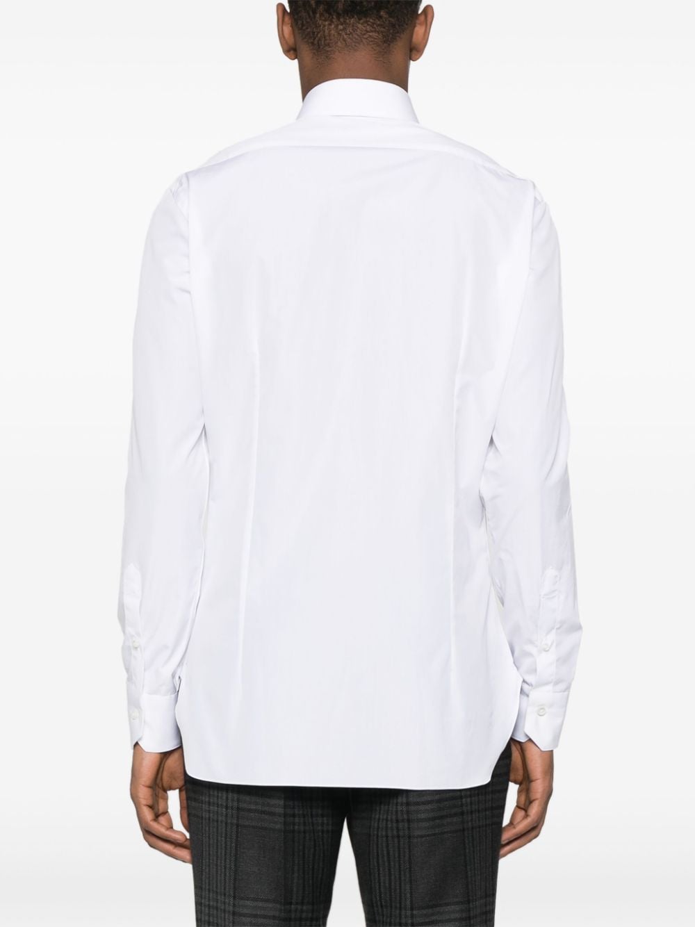 Shop Barba Poplin Cotton Shirt In Weiss