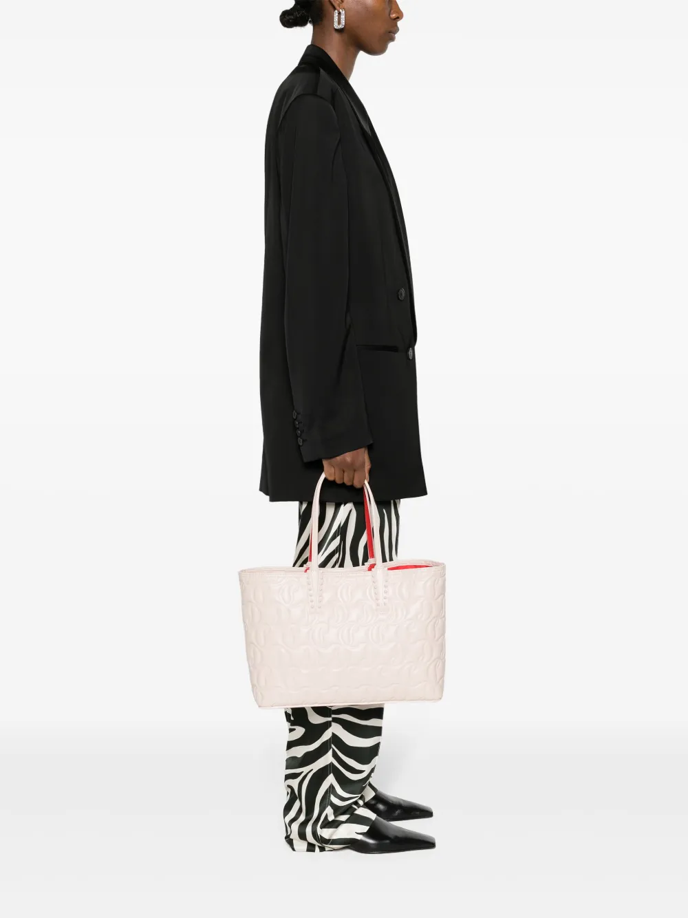 Christian Louboutin Small Cabata Leather Tote Bag Neutrals FARFETCH