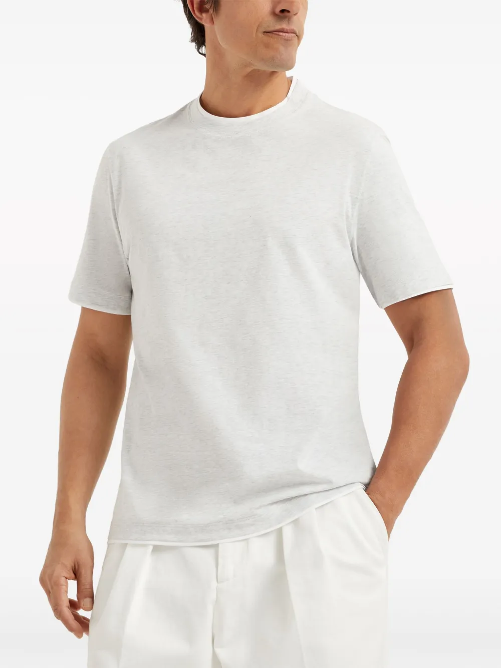 Brunello Cucinelli T-shirt met gemêleerd-effect Wit