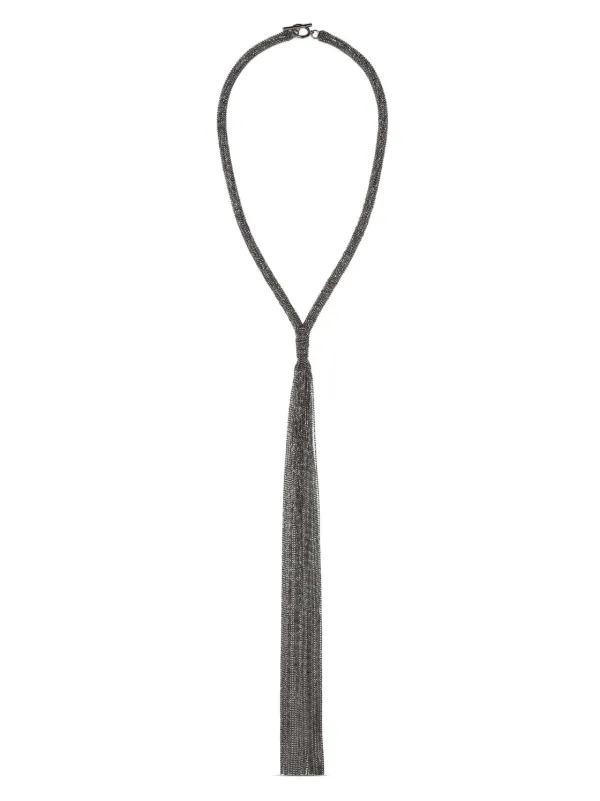 【送料&関税込】Brunello Cucinelli Necklace Brunello Cucinelli - Grey Monili Beaded Circle Necklace