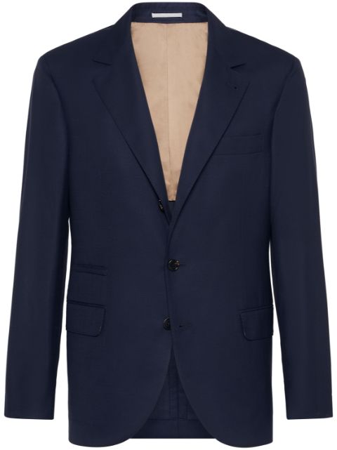 Brunello Cucinelli single-breasted wool-silk blazer Men