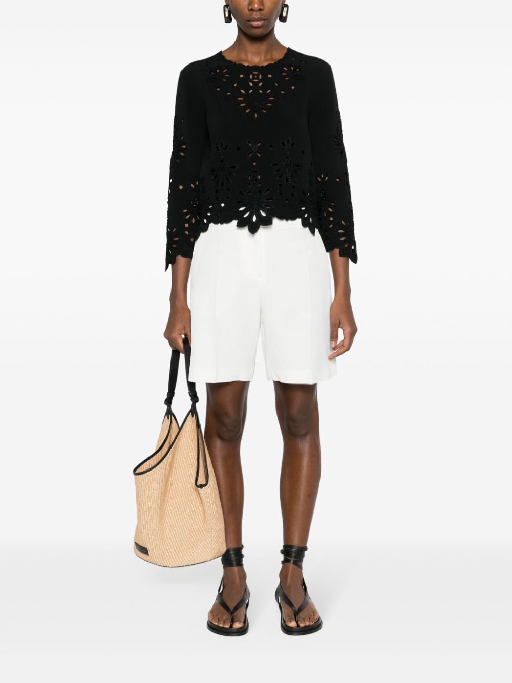 Shop Ermanno Scervino Tailored Textured Shorts In White