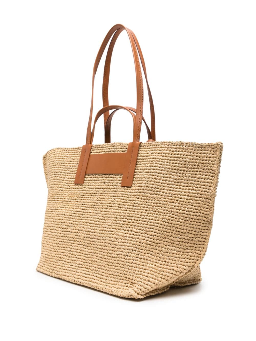 Shop Bimba Y Lola Logo-charm Basket Shoulder Bag In Neutrals