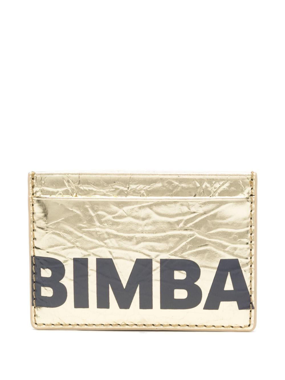 Bimba y Lola logo-print leather card holder Goud