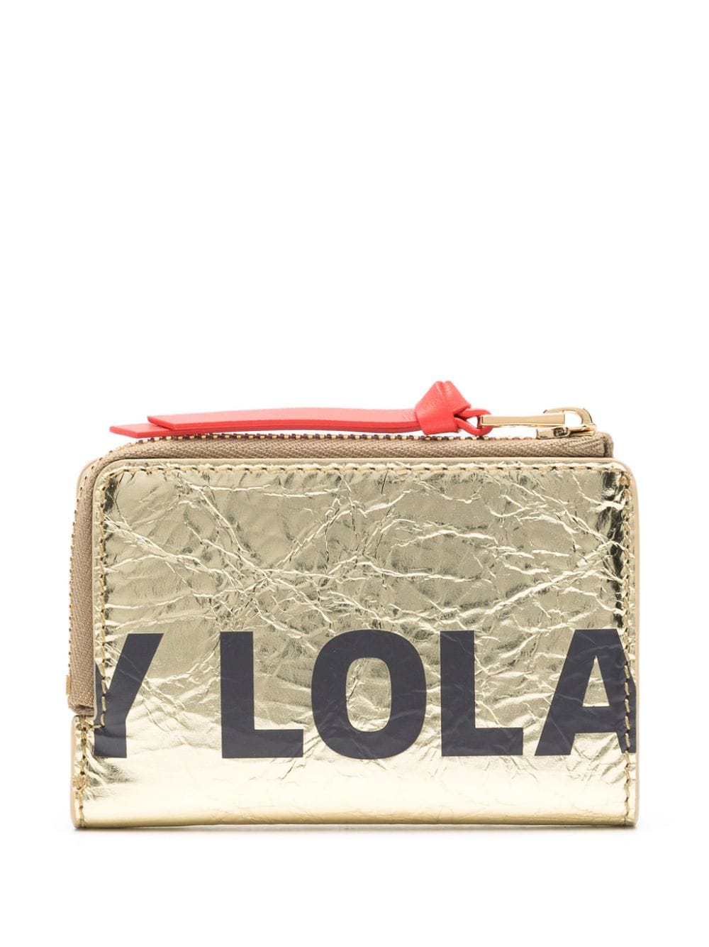 Shop Bimba Y Lola Logo-print Leather Wallet In Gold