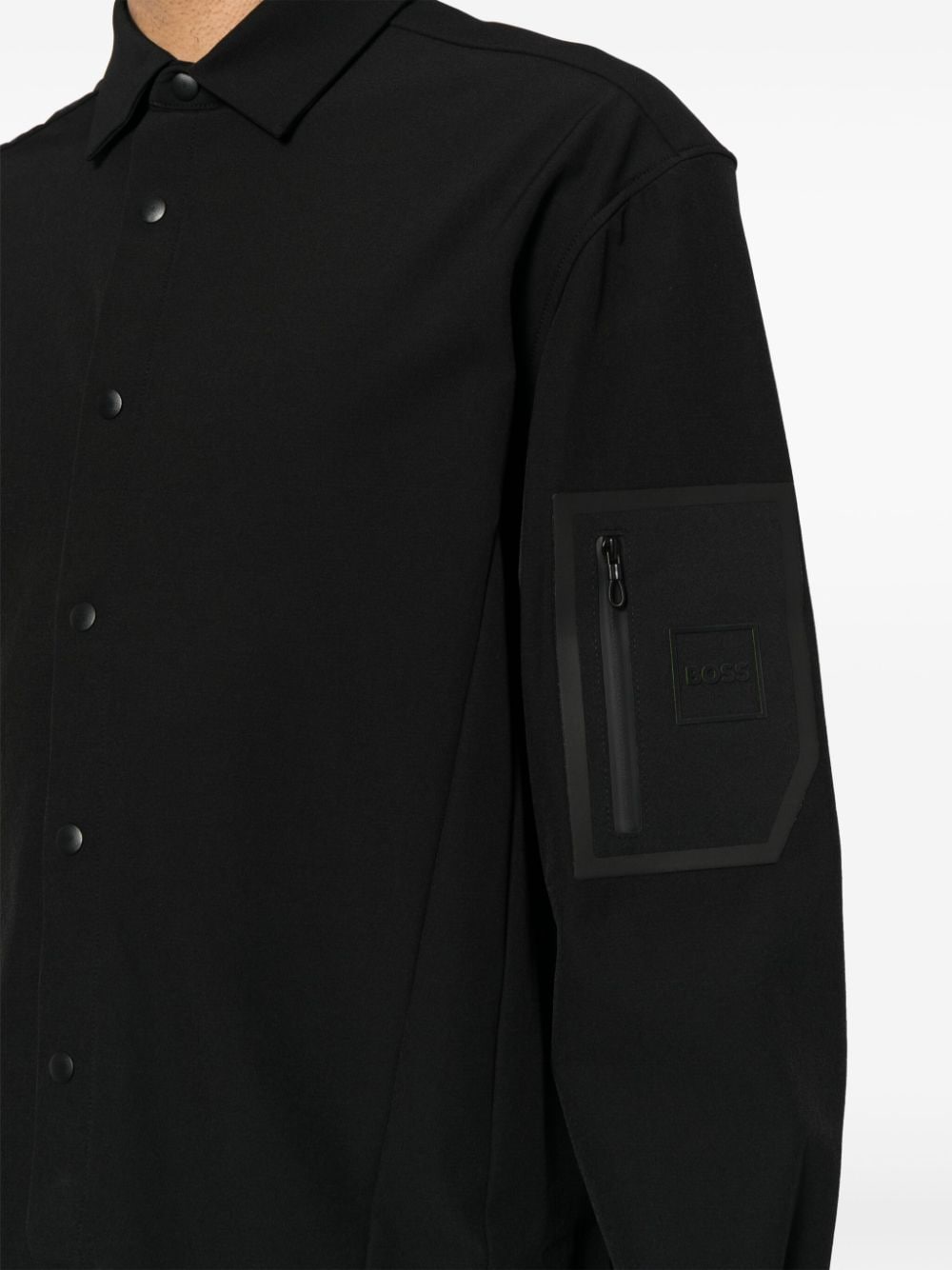 BOSS Shirtjack met puntige kraag Zwart