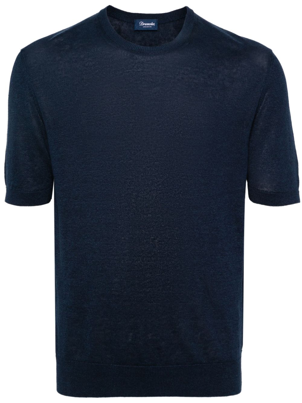 Drumohr Crew-neck Knitted T-shirt In Blue