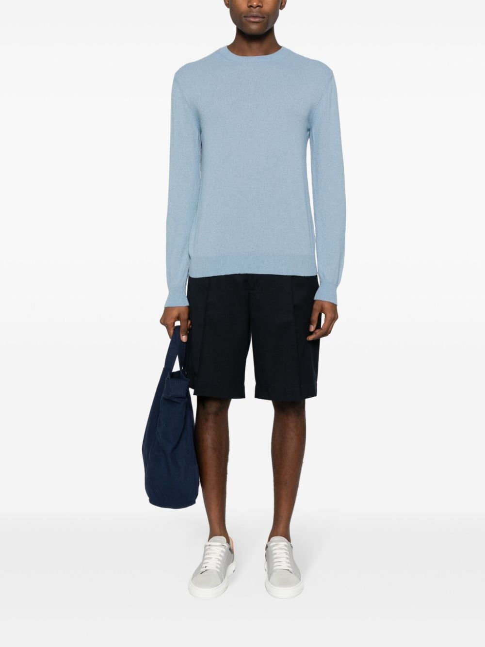 Shop Drumohr Textured-finish Knit Jumper In Blue